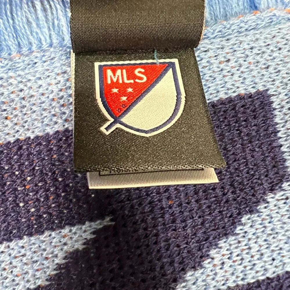 Adidas Unisex OSFA Blue Knit‎ Winter Fringe New York City FC MLS Scarf NWT